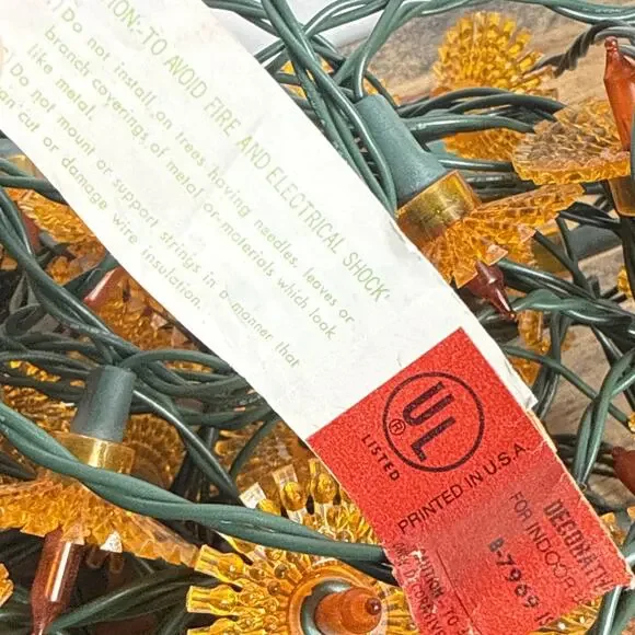 Vintage Christmas Light Reflectors 100 Plastic Starburst Atomic Retro Orange 64' - Picture 5 of 9